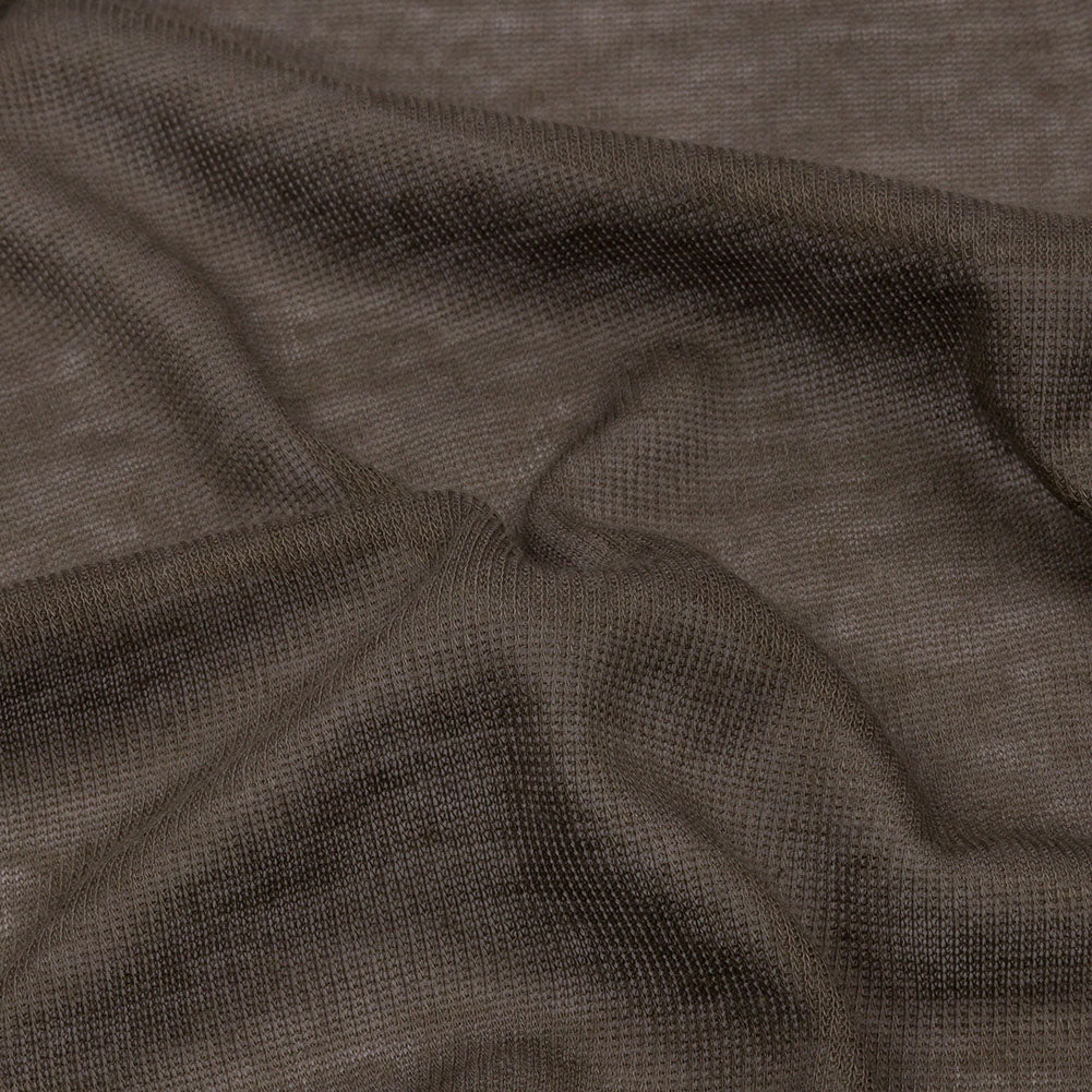 Famous Designer Coffee Viscose and Cotton Lightweight Interlock Knit Detail
