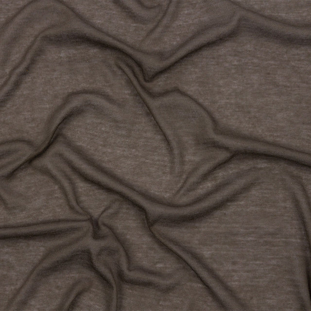Famous Designer Coffee Viscose and Cotton Lightweight Interlock Knit