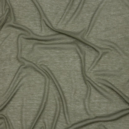 Famous Designer Olive Viscose and Cotton Lightweight Interlock Knit