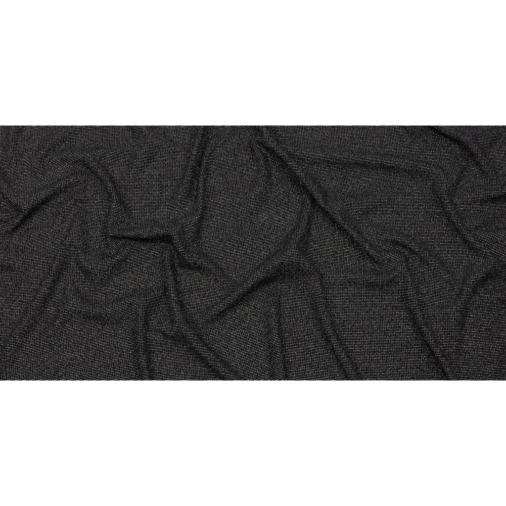 Black and Metallic Silver Stretch Rib Knit Full