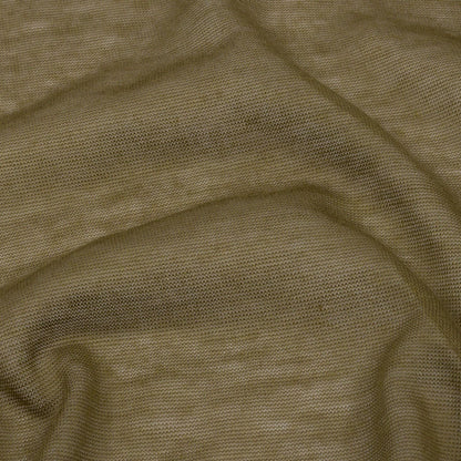 Famous Designer Army Green Featherweight Viscose and Cotton Jersey Detail