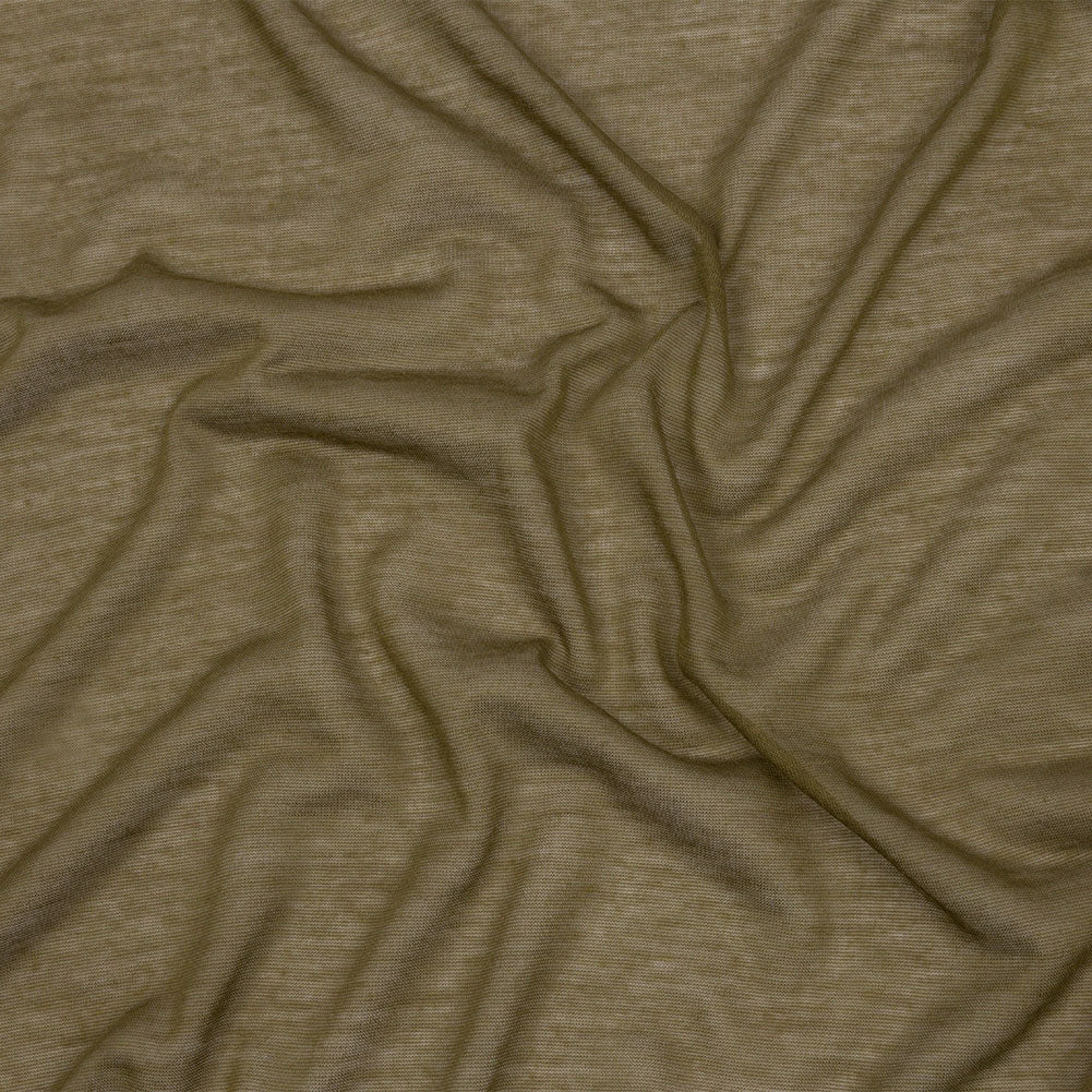 Famous Designer Army Green Featherweight Viscose and Cotton Jersey