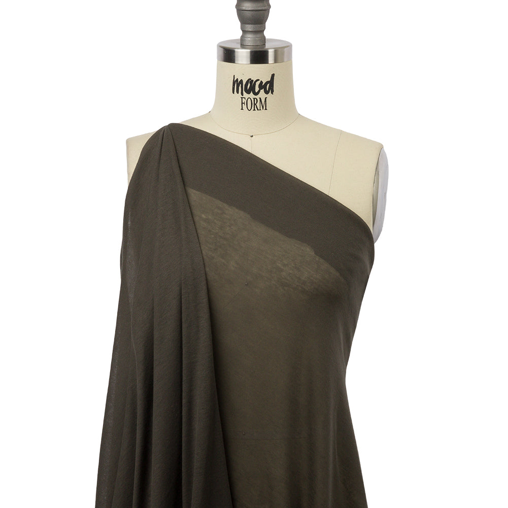 Famous Designer Gray Lightweight Cotton Interlock Knit Drape