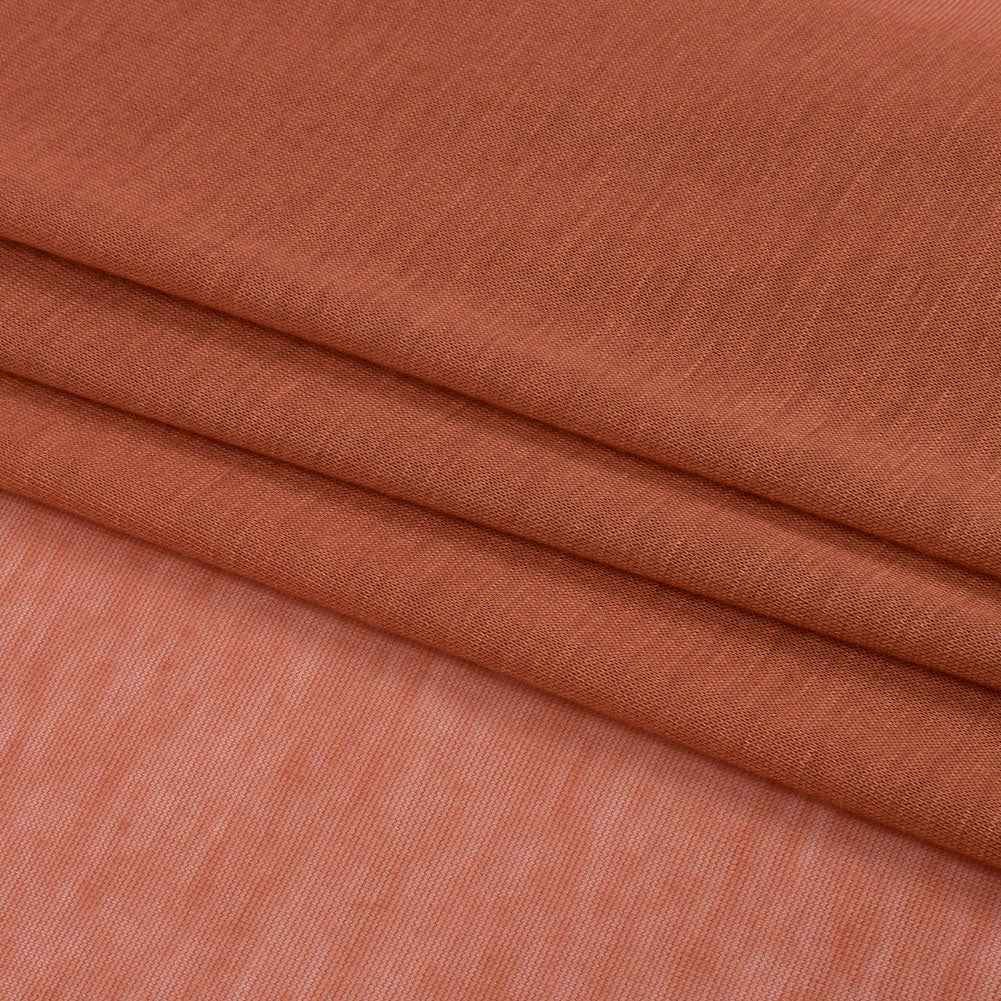 Famous Designer Dusty Orange Featherweight Viscose and Cotton Jersey Folded