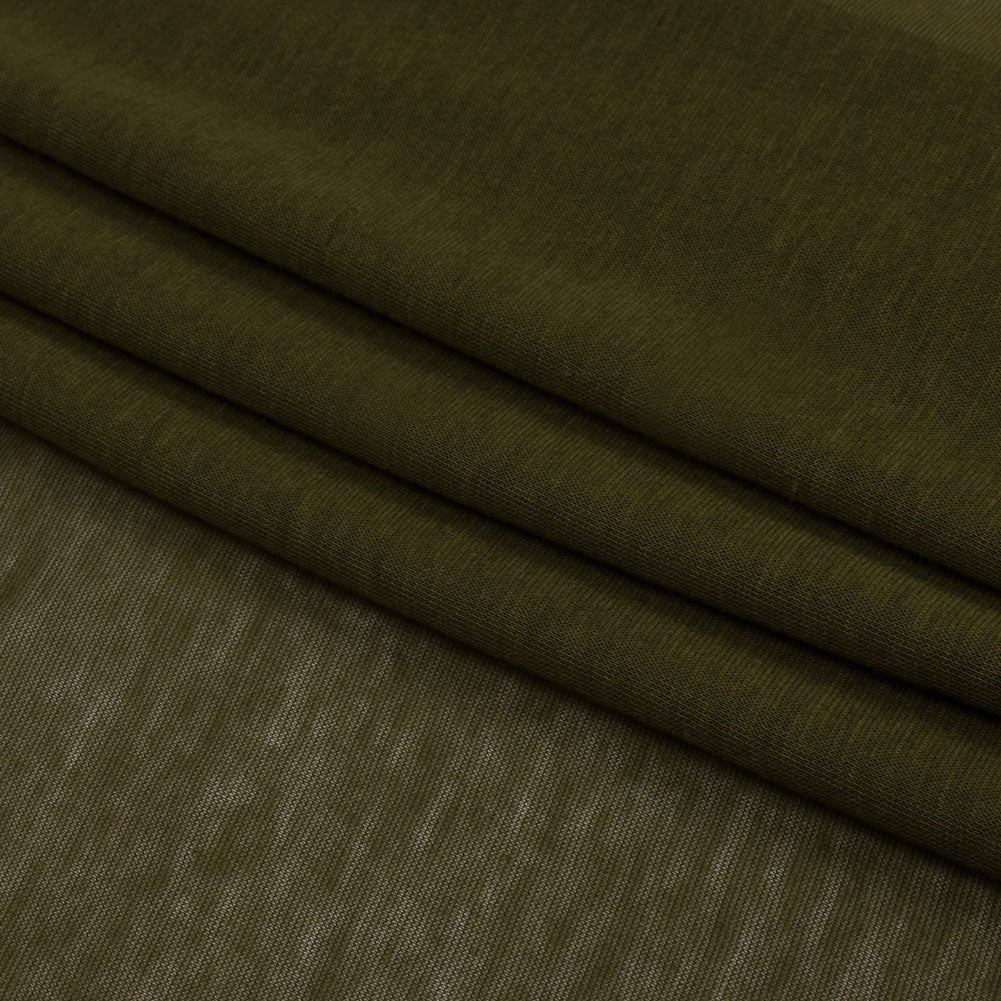 Famous Designer Seaweed Green Featherweight Cotton Jersey Folded