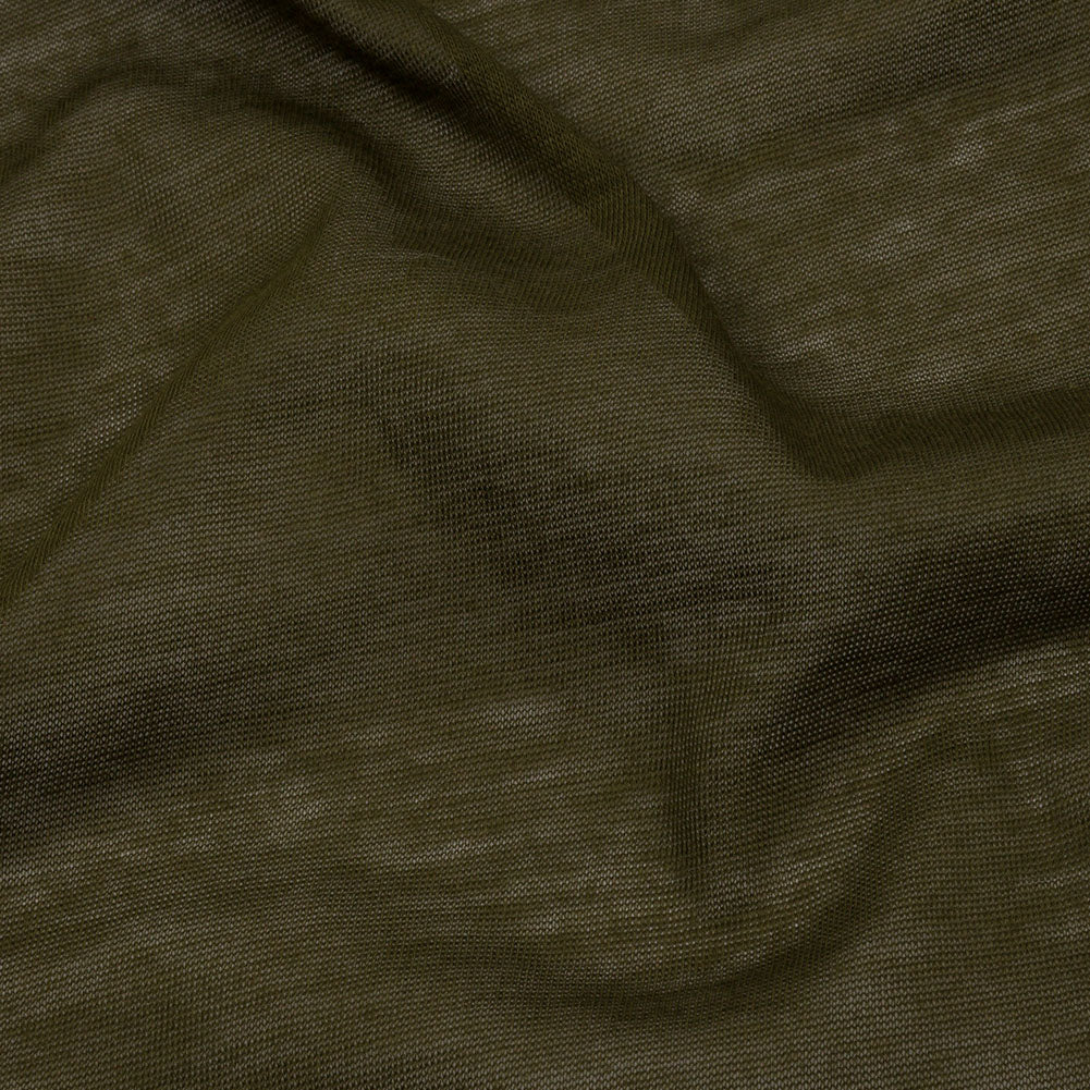 Famous Designer Seaweed Green Featherweight Cotton Jersey Detail