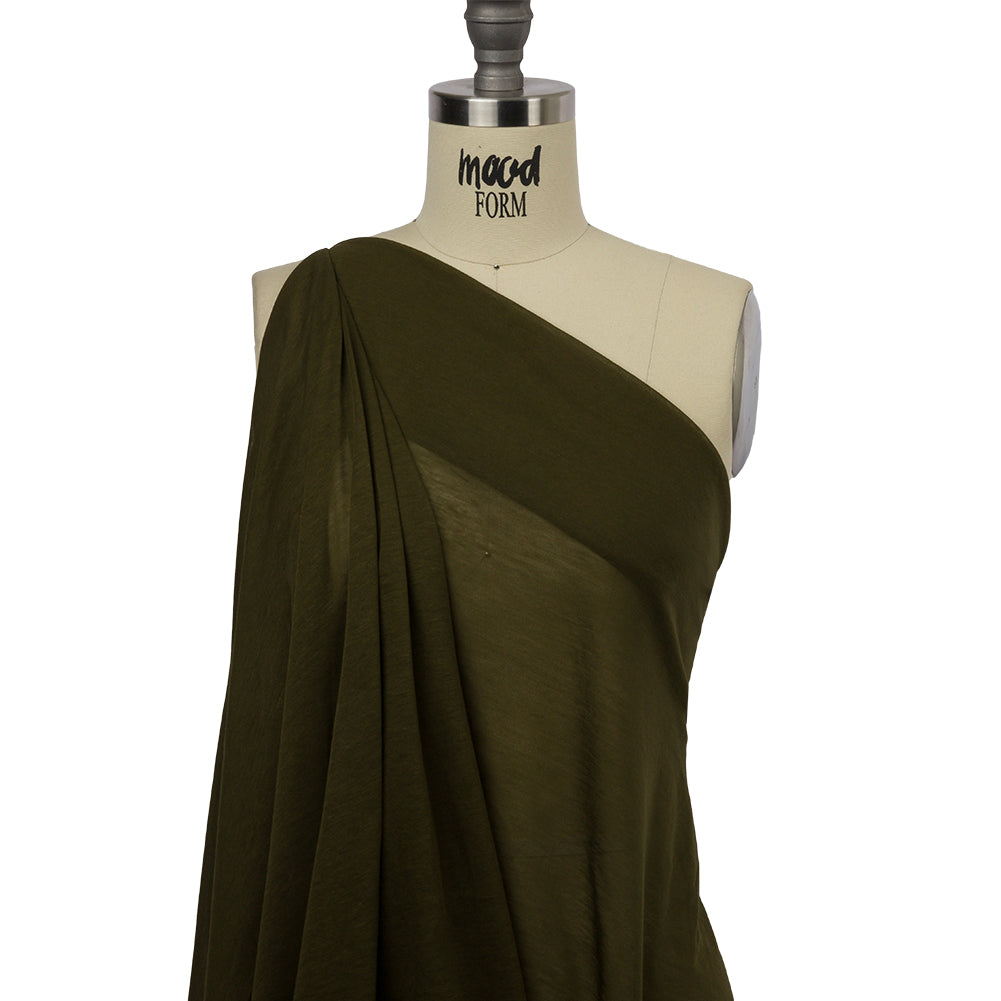 Famous Designer Seaweed Green Featherweight Cotton Jersey Drape