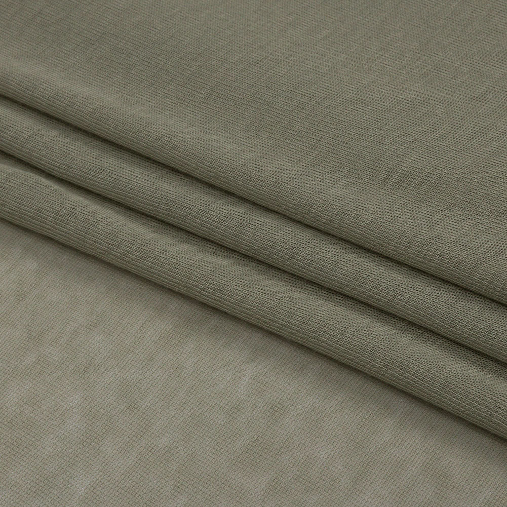 Famous Designer Light Sage Lightweight Cotton Interlock Knit Folded