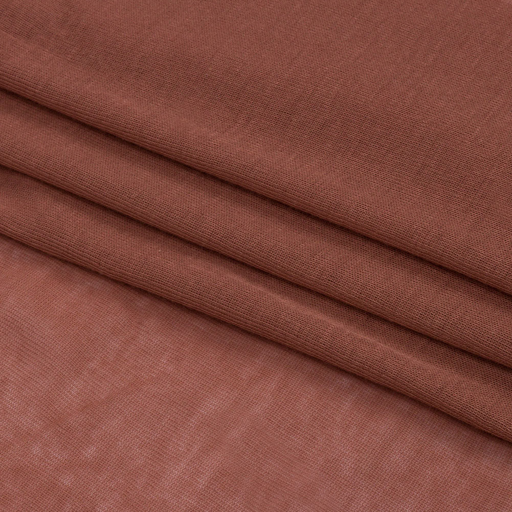 Famous Designer Light Rust Lightweight Cotton Interlock Knit Folded