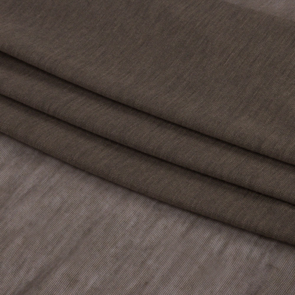 Famous Designer Taupe Featherweight Viscose and Cotton Jersey Folded