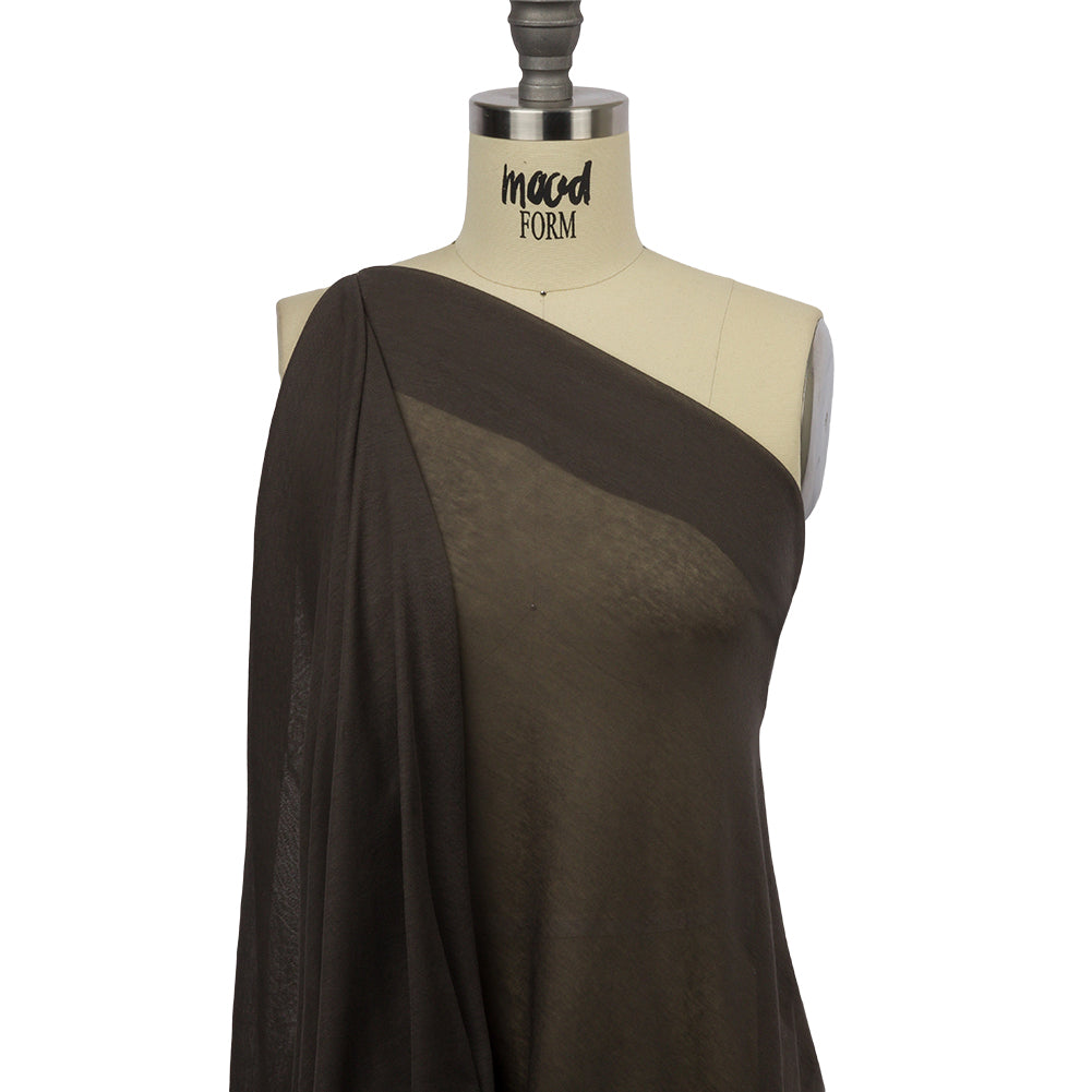 Famous Designer Khaki Lightweight Cotton Interlock Knit Drape