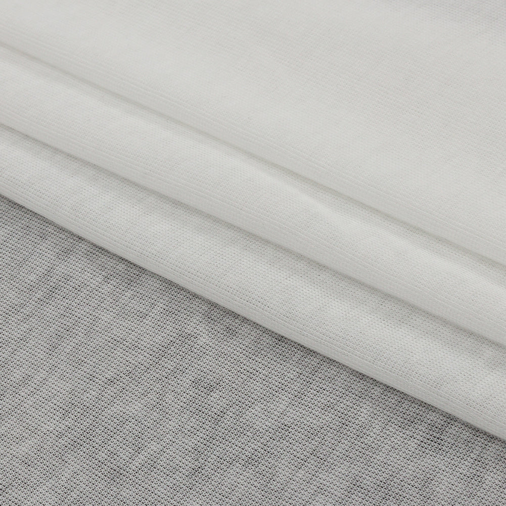 Famous Designer White Lightweight Cotton Interlock Knit Folded
