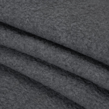 Plush Fleece with Fusible Woven Backing - Heathered Gray - Deadstock
