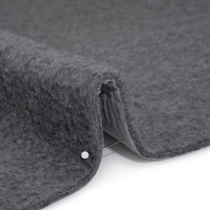 Plush Fleece with Fusible Woven Backing - Heathered Gray - Deadstock