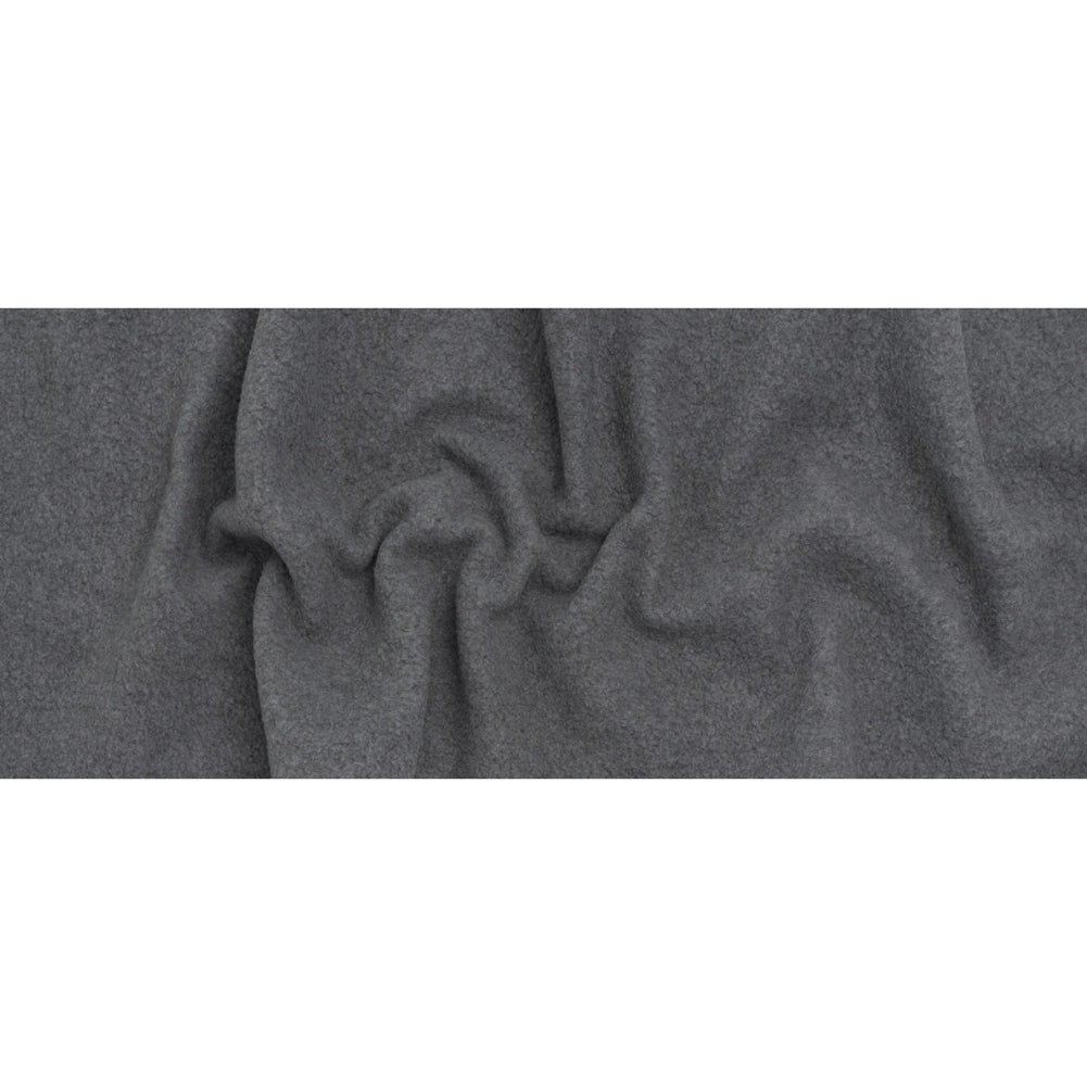 Plush Fleece with Fusible Woven Backing - Heathered Gray - Deadstock