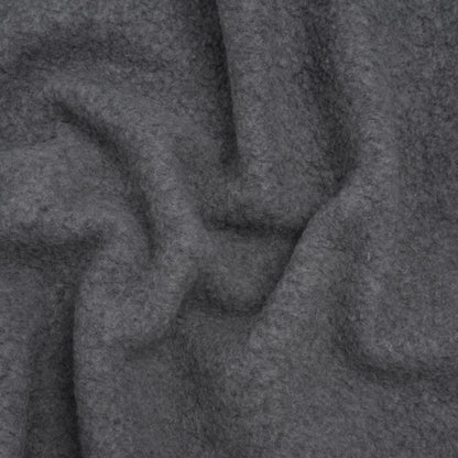 Plush Fleece with Fusible Woven Backing - Heathered Gray - Deadstock