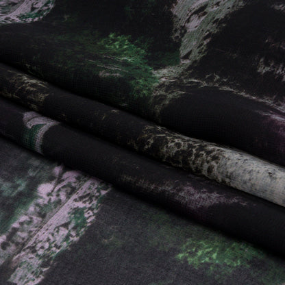 Polyester Chiffon Panel - Purple and Gray Mountain Landscape - Mood Exclusive Mountain Majesties Folded