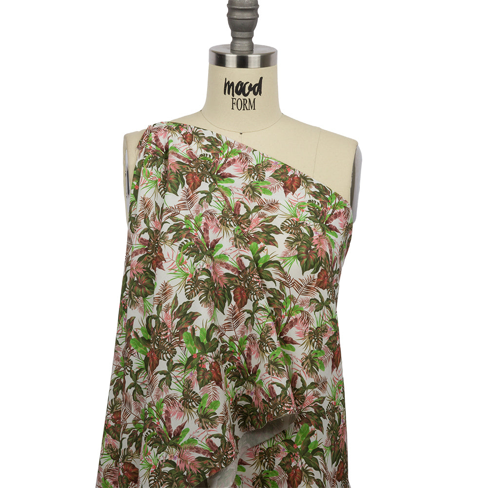 Mood Exclusive White Poison Gardens Viscose Shirting - Drape