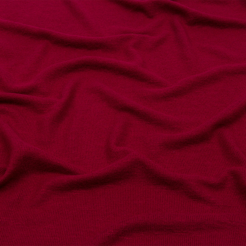 Cranberry Brushed Stretch Rayon and Polyester Sweater Knit