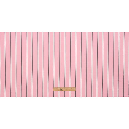 Pink, White and Black Striped Stretch Polyester ITY Knit Full