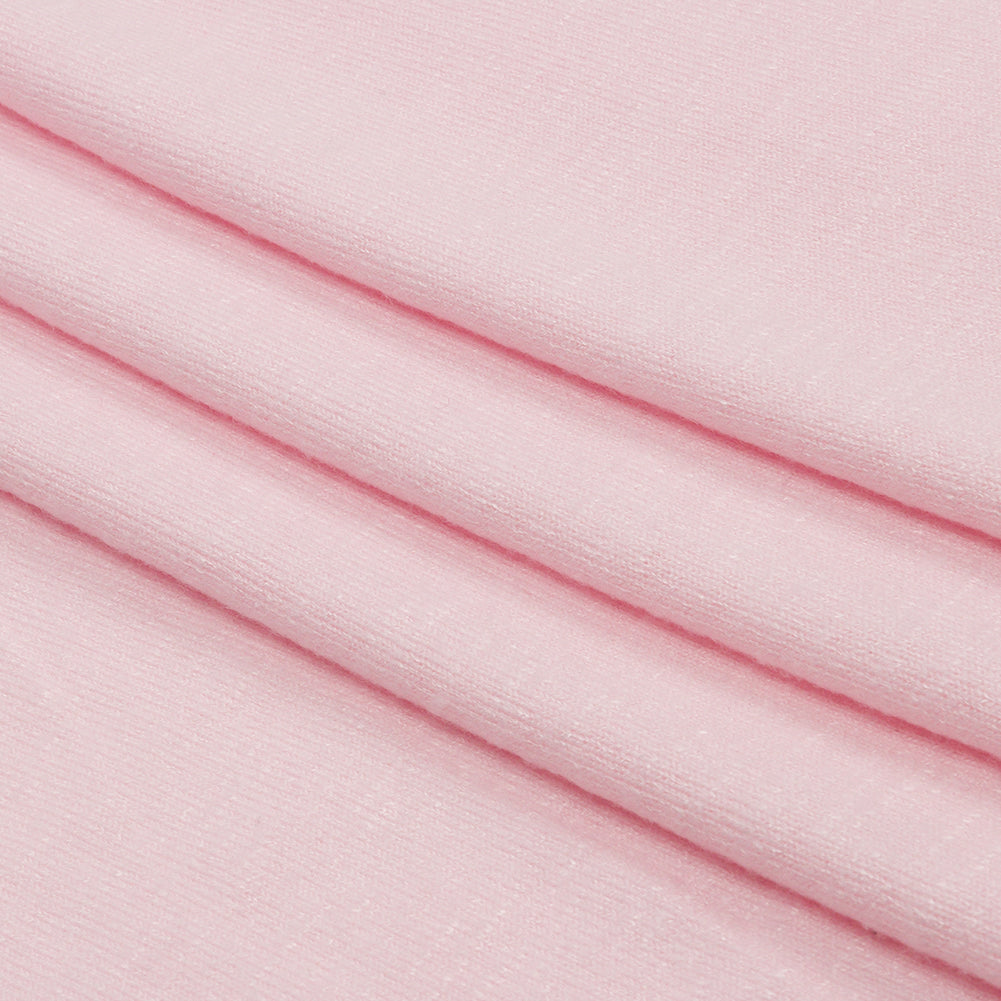 Light Pink Brushed Stretch Rayon and Polyester Sweater Knit Folded