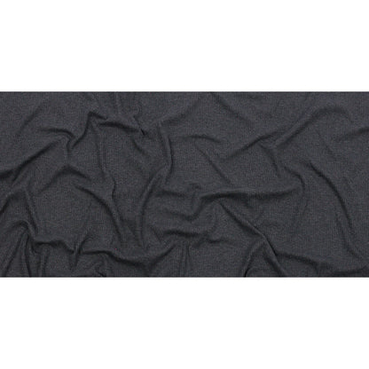 Dark Heathered Gray Stretch Cotton and Modal 2x2 Rib Knit Full