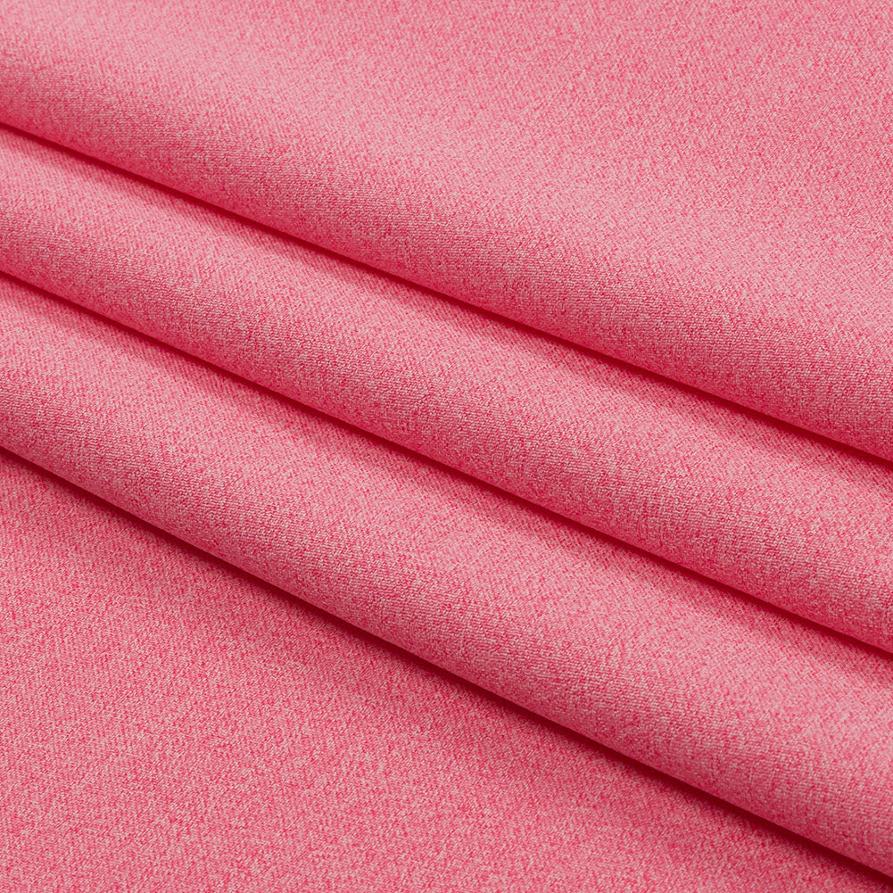 Heathered Hot Pink Cationic Polyester Stretch Twill Folded