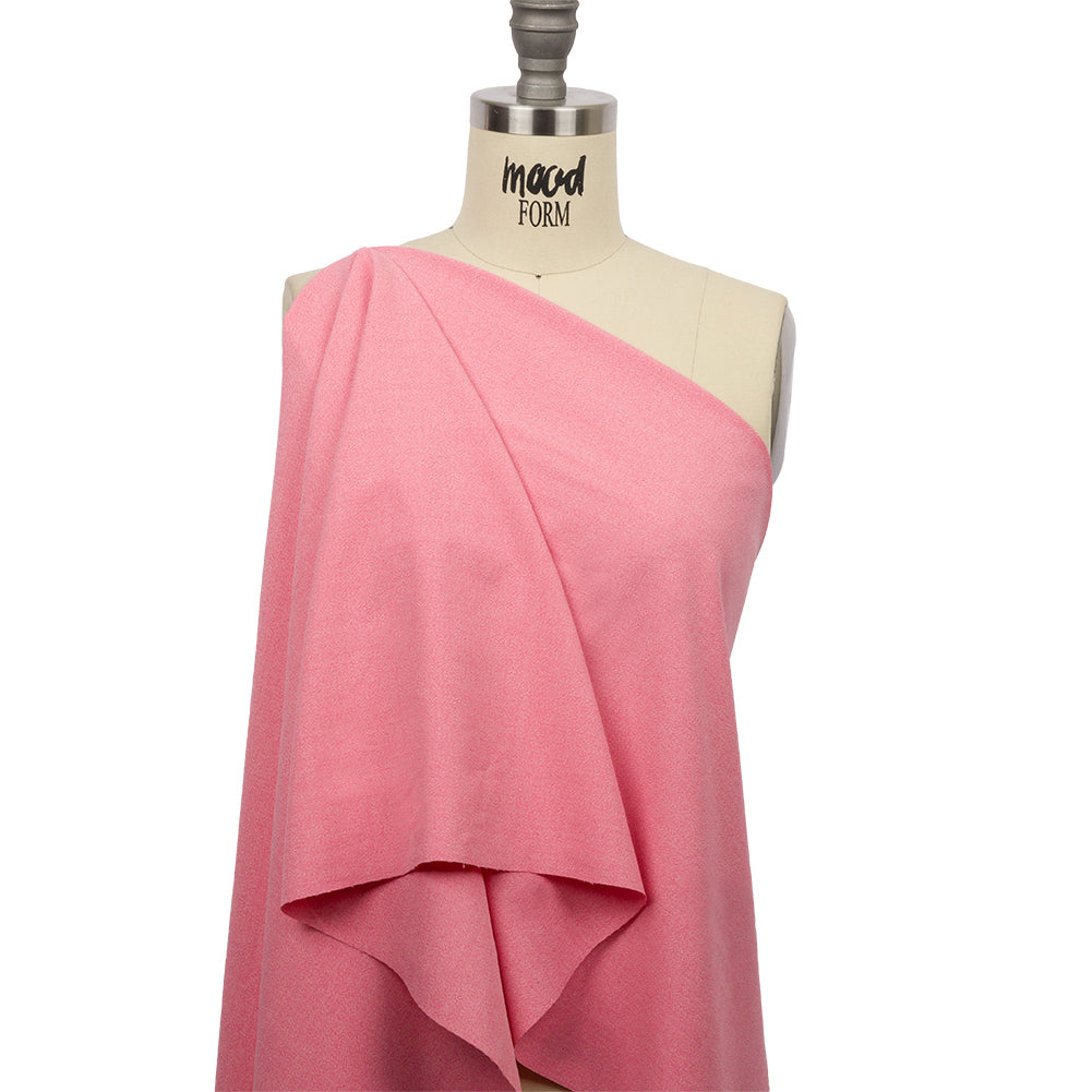 Heathered Hot Pink Cationic Polyester Stretch Twill Drape