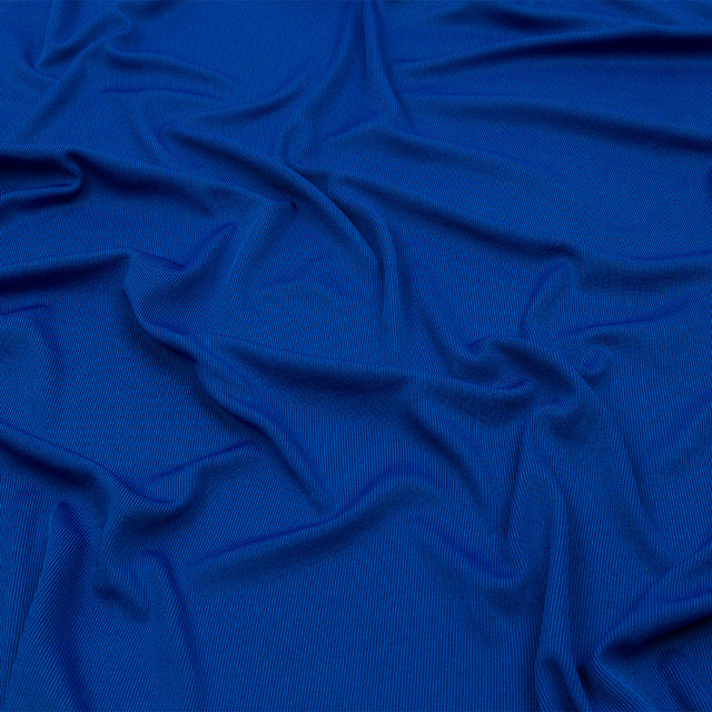Metro Blue Stretch Polyester 1x1 Rib Knit