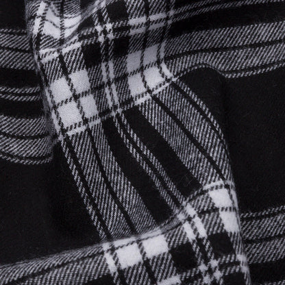 Black and White Plaid Cotton Flannel