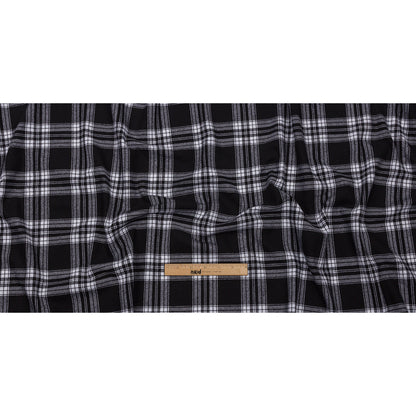 Black and White Plaid Cotton Flannel
