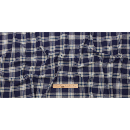 Blue and Gray Plaid Cotton Flannel