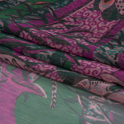 Mood Exclusive Jungle Jam Crinkled Polyester Chiffon Folded