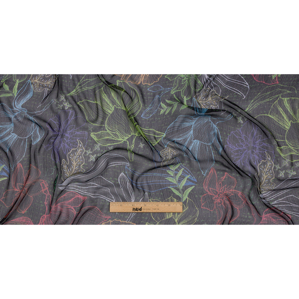 Mood Exclusive Blue Tunnel of Wonder Crinkled Polyester Chiffon Full