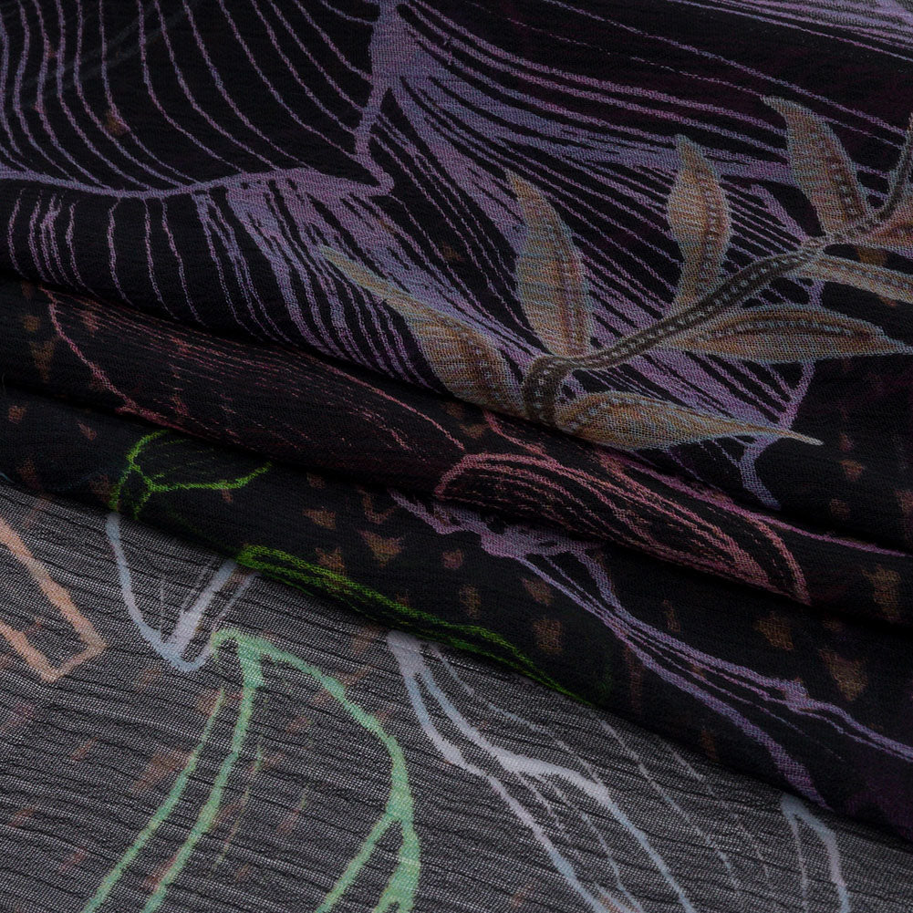 Mood Exclusive Purple Tunnel of Wonder Crinkled Polyester Chiffon Folded