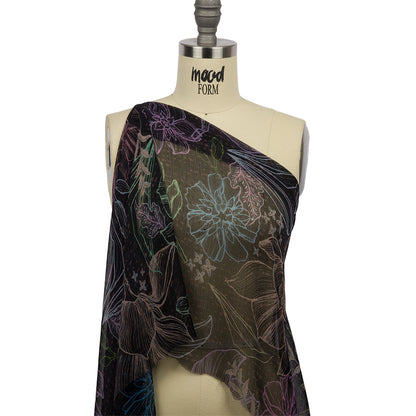 Mood Exclusive Purple Tunnel of Wonder Crinkled Polyester Chiffon Drape