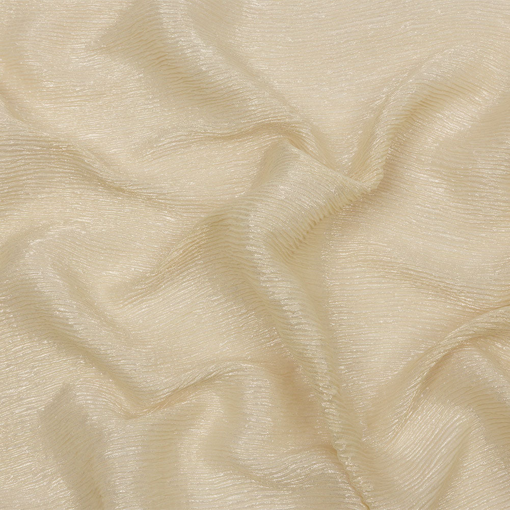 Polyester Chiffon Plisse with All-Over Foil - Gold - Honey Collection