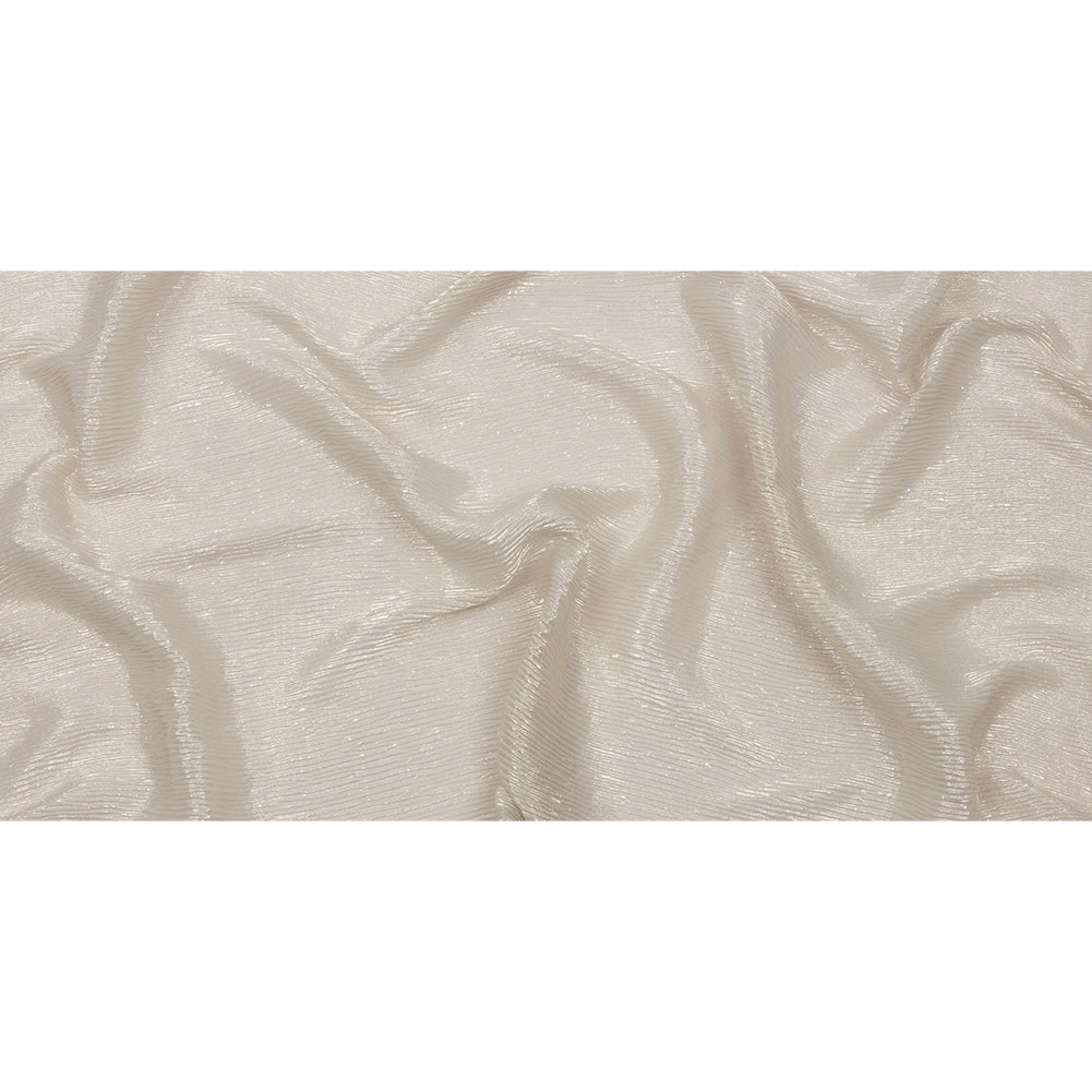 Polyester Chiffon Plisse with All-Over Foil - Greige and Gold - Honey Collection