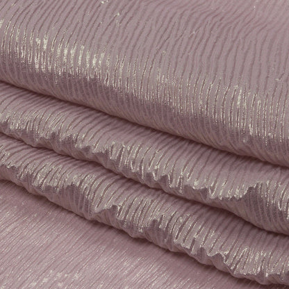 Polyester Chiffon Plisse with All-Over Foil - Mauve and Gold - Honey Collection