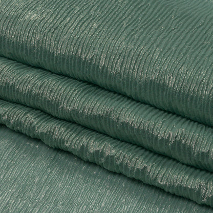 Polyester Chiffon Plisse with All-Over Foil - Green and Gold - Honey Collection