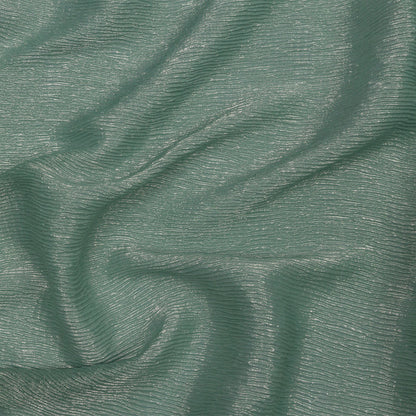 Polyester Chiffon Plisse with All-Over Foil - Green and Gold - Honey Collection