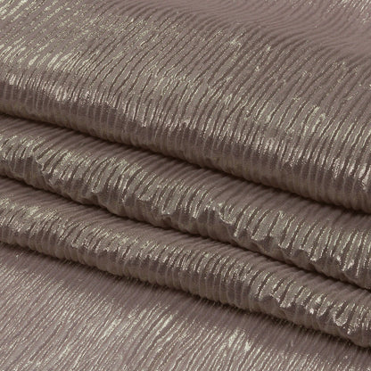 Polyester Chiffon Plisse with All-Over Foil - Taupe and Gold - Honey Collection