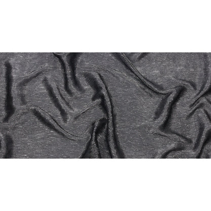 Polyester Chiffon Plisse with All-Over Foil - Black and Silver - Honey Collection