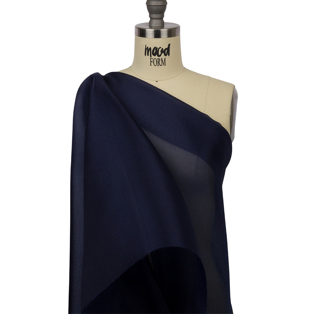 Polyester Twill Organdy - Shimmering Navy - Quinn Collection - Drape