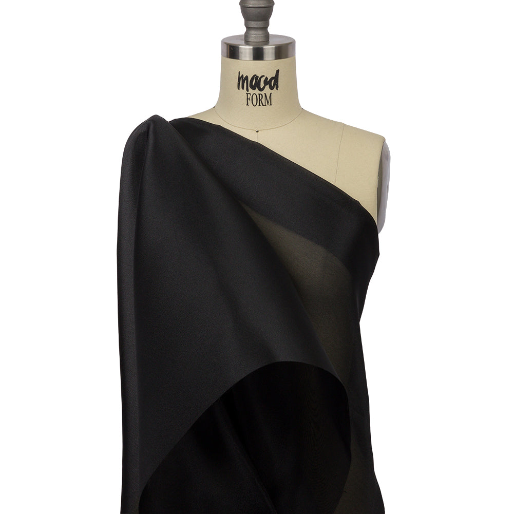 Polyester Twill Organdy - Shimmering Black - Quinn Collection - Drape