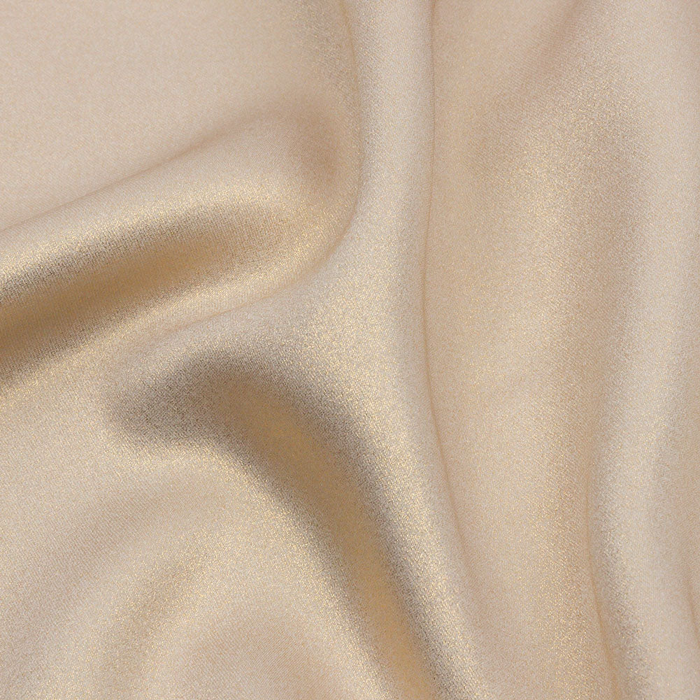Ultra-Smooth Polyester Georgette with Foiling - Beige and Gold - Valeria Collection - Detail
