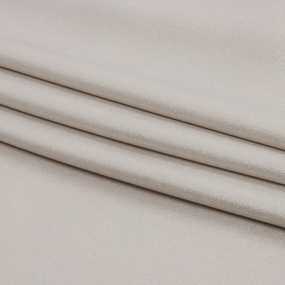 Ultra-Smooth Polyester Georgette with Foiling - Beige and Silver - Valeria Collection - Folded