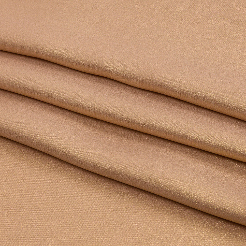 Ultra-Smooth Polyester Georgette with Foiling - Tan and Gold - Valeria Collection - Folded