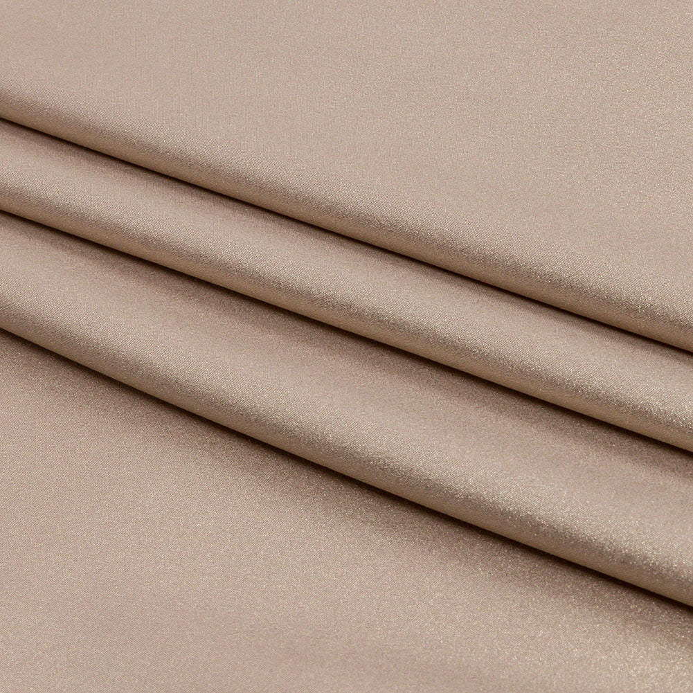 Ultra-Smooth Polyester Georgette with Foiling - Dark Beige and Gold - Valeria Collection - Folded
