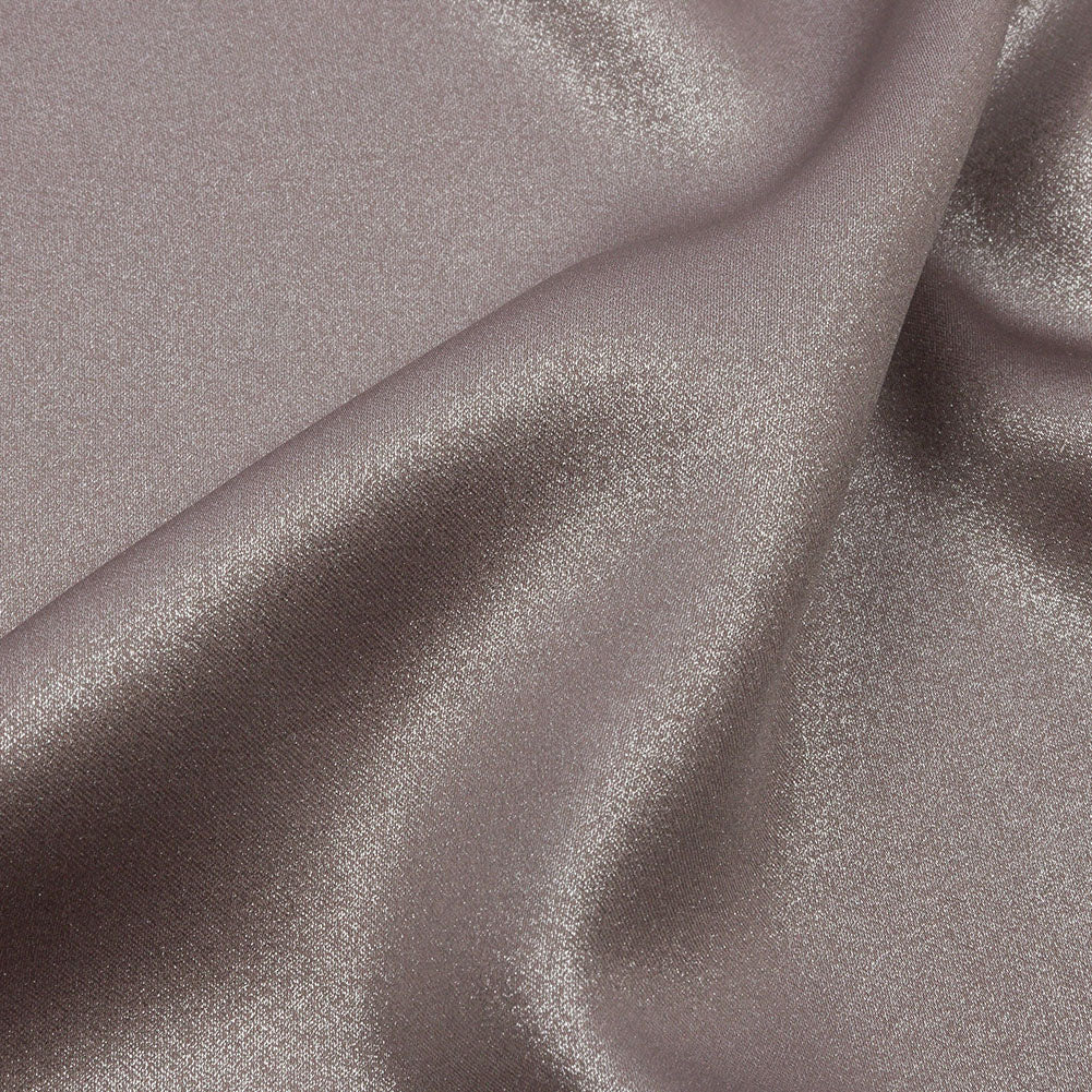 Ultra-Smooth Polyester Georgette with Foiling - Taupe and Silver - Valeria Collection - Detail